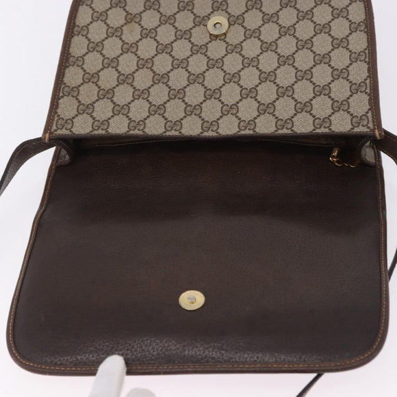GUCCI GG Supreme Web Sherry Line Bag PVC Beige Gold 001 104 0551 Auth 200981