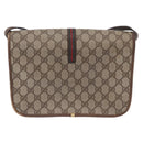 GUCCI GG Supreme Web Sherry Line Bag PVC Beige Gold 001 104 0551 Auth 200981-2