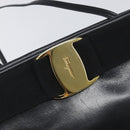 Salvatore Ferragamo Vala Shoulder Bag Leather Black Gold Auth 200983-18
