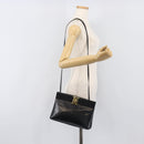 Salvatore Ferragamo Vala Shoulder Bag Leather Black Gold Auth 200983-21