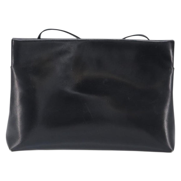 Salvatore Ferragamo Vala Shoulder Bag Leather Black Gold Auth 200983