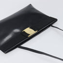 Salvatore Ferragamo Vala Shoulder Bag Leather Black Gold Auth 200983-6