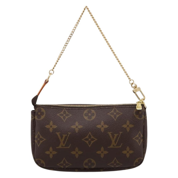 LOUIS VUITTON Monogram Mini Pochette Accessoires Pouch N41667 LV Auth 200984V
