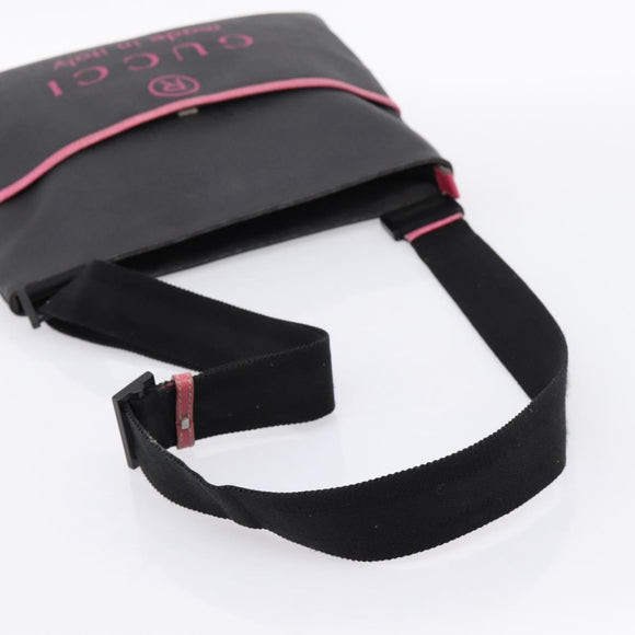 GUCCI Shoulder Bag PVC Black Silver 162904 Auth 200985V