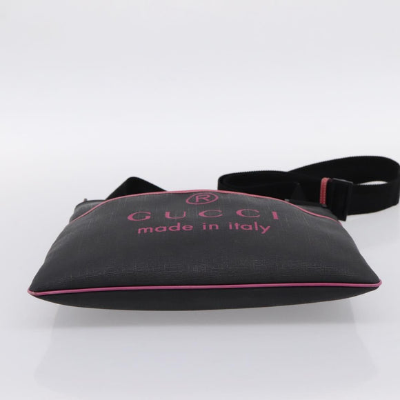 GUCCI Shoulder Bag PVC Black Silver 162904 Auth 200985V