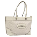 GUCCI GG Canvas Guccissima Tote Bag Leather Ivory Gold 145993 Auth 200986V-1