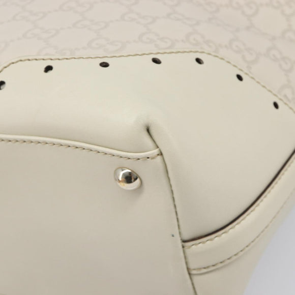 GUCCI GG Canvas Guccissima Tote Bag Leather Ivory Gold 145993 Auth 200986V