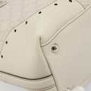 GUCCI GG Canvas Guccissima Tote Bag Leather Ivory Gold 145993 Auth 200986V-11
