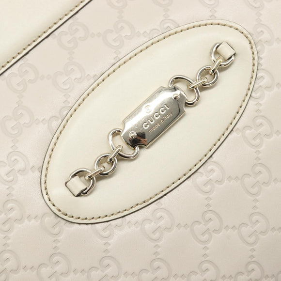 GUCCI GG Canvas Guccissima Tote Bag Leather Ivory Gold 145993 Auth 200986V
