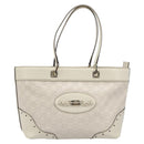 GUCCI GG Canvas Guccissima Tote Bag Leather Ivory Gold 145993 Auth 200986V-2