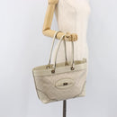 GUCCI GG Canvas Guccissima Tote Bag Leather Ivory Gold 145993 Auth 200986V-24