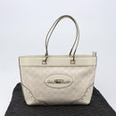 GUCCI GG Canvas Guccissima Tote Bag Leather Ivory Gold 145993 Auth 200986V-25