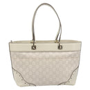 GUCCI GG Canvas Guccissima Tote Bag Leather Ivory Gold 145993 Auth 200986V-3