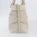 GUCCI GG Canvas Guccissima Tote Bag Leather Ivory Gold 145993 Auth 200986V-4