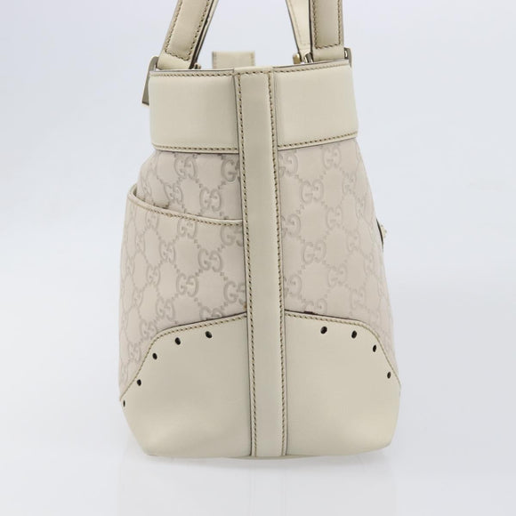 GUCCI GG Canvas Guccissima Tote Bag Leather Ivory Gold 145993 Auth 200986V