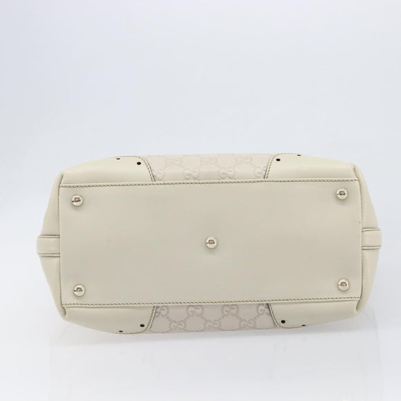 GUCCI GG Canvas Guccissima Tote Bag Leather Ivory Gold 145993 Auth 200986V