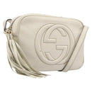 GUCCI Shoulder Bag Leather White Gold 308364 Auth 200987V-1