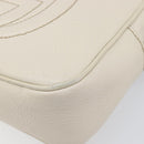 GUCCI Shoulder Bag Leather White Gold 308364 Auth 200987V-14