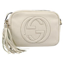 GUCCI Shoulder Bag Leather White Gold 308364 Auth 200987V-13