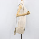 GUCCI Shoulder Bag Leather White Gold 308364 Auth 200987V-22