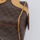 CELINE Macadam Canvas Shoulder Bag PVC Leather Brown Gold Auth 200988-10