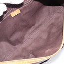 CELINE Macadam Canvas Shoulder Bag PVC Leather Brown Gold Auth 200988-18