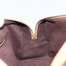 CELINE Macadam Canvas Shoulder Bag PVC Leather Brown Gold Auth 200988-19