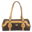 CELINE Macadam Canvas Shoulder Bag PVC Leather Brown Gold Auth 200988-2