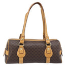 CELINE Macadam Canvas Shoulder Bag PVC Leather Brown Gold Auth 200988-3