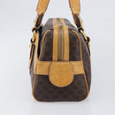 CELINE Macadam Canvas Shoulder Bag PVC Leather Brown Gold Auth 200988-4