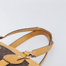 CELINE Macadam Canvas Shoulder Bag PVC Leather Brown Gold Auth 200988-8