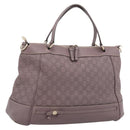 GUCCI GG Canvas Guccissima Mayfair Bag Leather Purple Gold 257349 Auth 200989-1