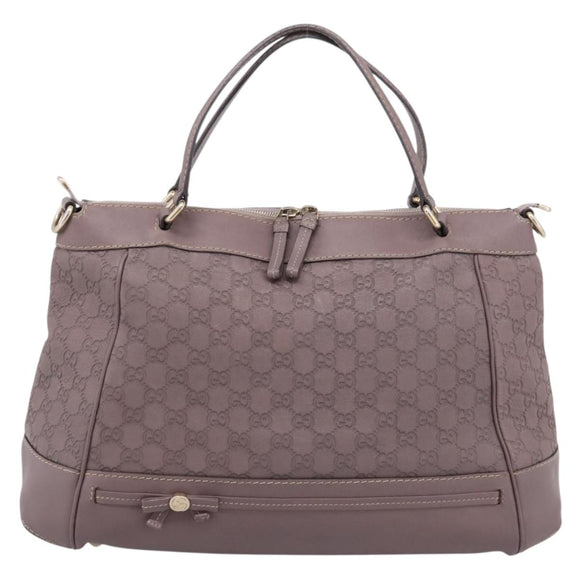 GUCCI GG Canvas Guccissima Mayfair Bag Leather Purple Gold 257349 Auth 200989