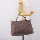 GUCCI GG Canvas Guccissima Mayfair Bag Leather Purple Gold 257349 Auth 200989-22