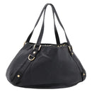 GUCCI GG Canvas Guccissima Tote Bag Leather Black Gold Tone 130736 Auth 200990V-1