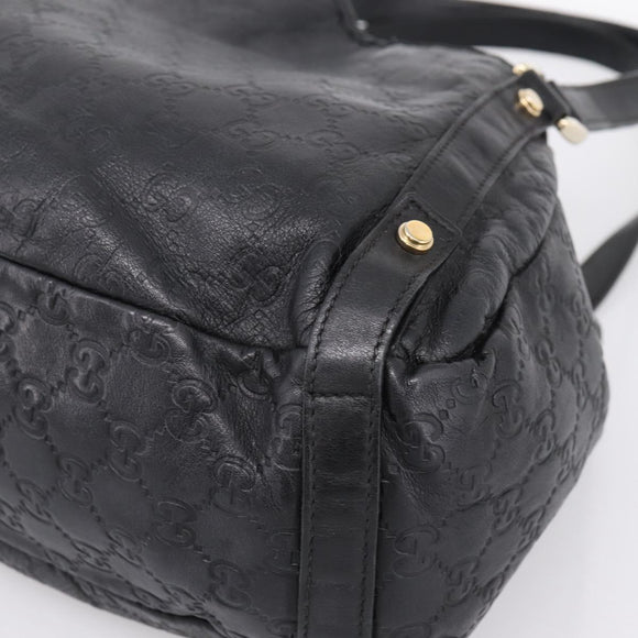 GUCCI GG Canvas Guccissima Tote Bag Leather Black Gold Tone 130736 Auth 200990V