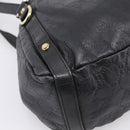 GUCCI GG Canvas Guccissima Tote Bag Leather Black Gold Tone 130736 Auth 200990V-11