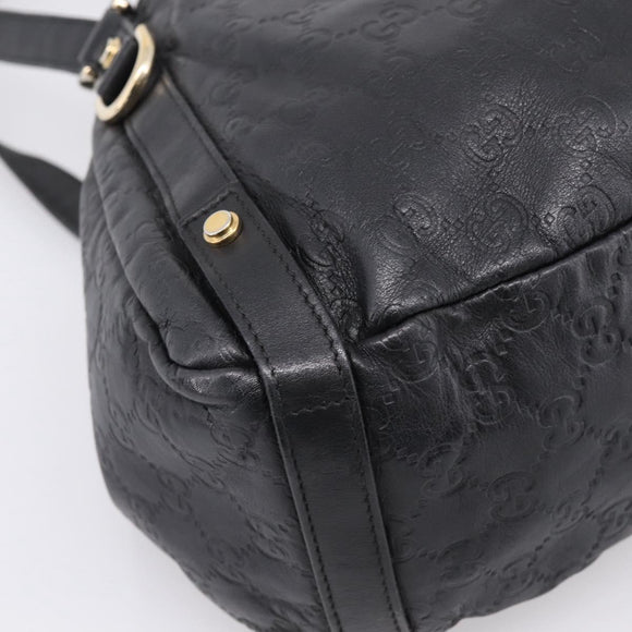 GUCCI GG Canvas Guccissima Tote Bag Leather Black Gold Tone 130736 Auth 200990V