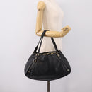 GUCCI GG Canvas Guccissima Tote Bag Leather Black Gold Tone 130736 Auth 200990V-21