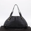GUCCI GG Canvas Guccissima Tote Bag Leather Black Gold Tone 130736 Auth 200990V-22