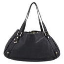 GUCCI GG Canvas Guccissima Tote Bag Leather Black Gold Tone 130736 Auth 200990V-3