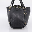 GUCCI GG Canvas Guccissima Tote Bag Leather Black Gold Tone 130736 Auth 200990V-4