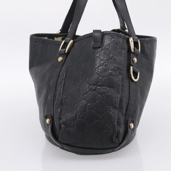 GUCCI GG Canvas Guccissima Tote Bag Leather Black Gold Tone 130736 Auth 200990V