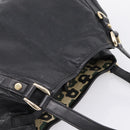 GUCCI GG Canvas Guccissima Tote Bag Leather Black Gold Tone 130736 Auth 200990V-6