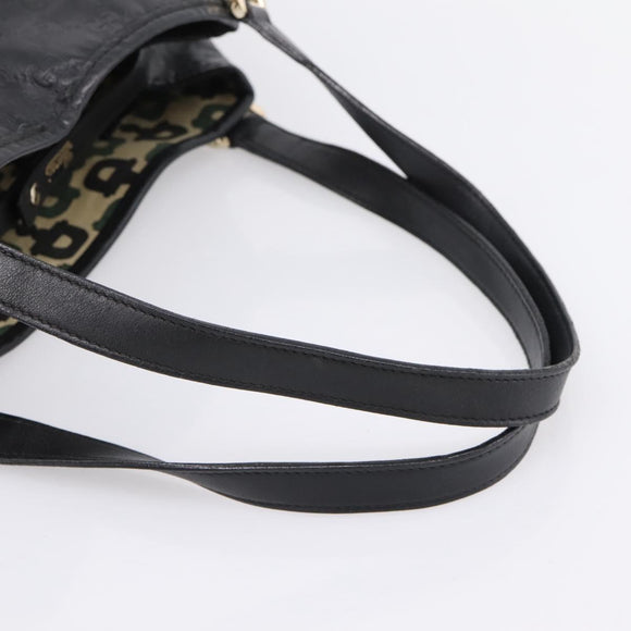 GUCCI GG Canvas Guccissima Tote Bag Leather Black Gold Tone 130736 Auth 200990V
