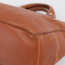 CELINE Boogie Bag Hand Bag Leather Brown Silver Auth 200991A-10