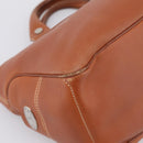 CELINE Boogie Bag Hand Bag Leather Brown Silver Auth 200991A-11