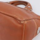 CELINE Boogie Bag Hand Bag Leather Brown Silver Auth 200991A-12