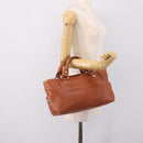 CELINE Boogie Bag Hand Bag Leather Brown Silver Auth 200991A-23