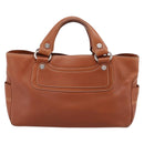 CELINE Boogie Bag Hand Bag Leather Brown Silver Auth 200991A-3